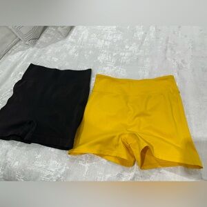 Yellow and Black Women's Shorts